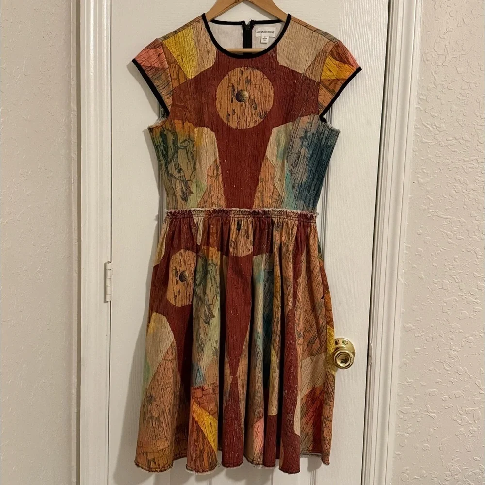 Making The Cut Carnival Painting Dress Winning Look Gary's Brown Tan Small - Picture 2 of 10